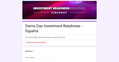 📆 Evento: 'VideoDay-Investment Readiness Program'
