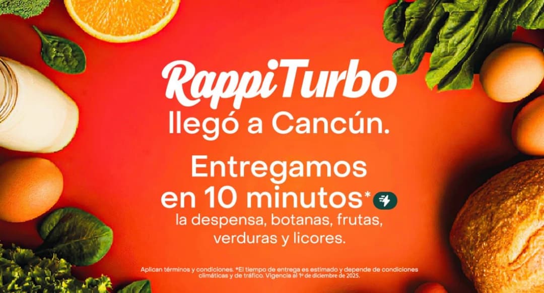 🚀 Rappi Turbo expande entregas ultrarrápidas a Cancún