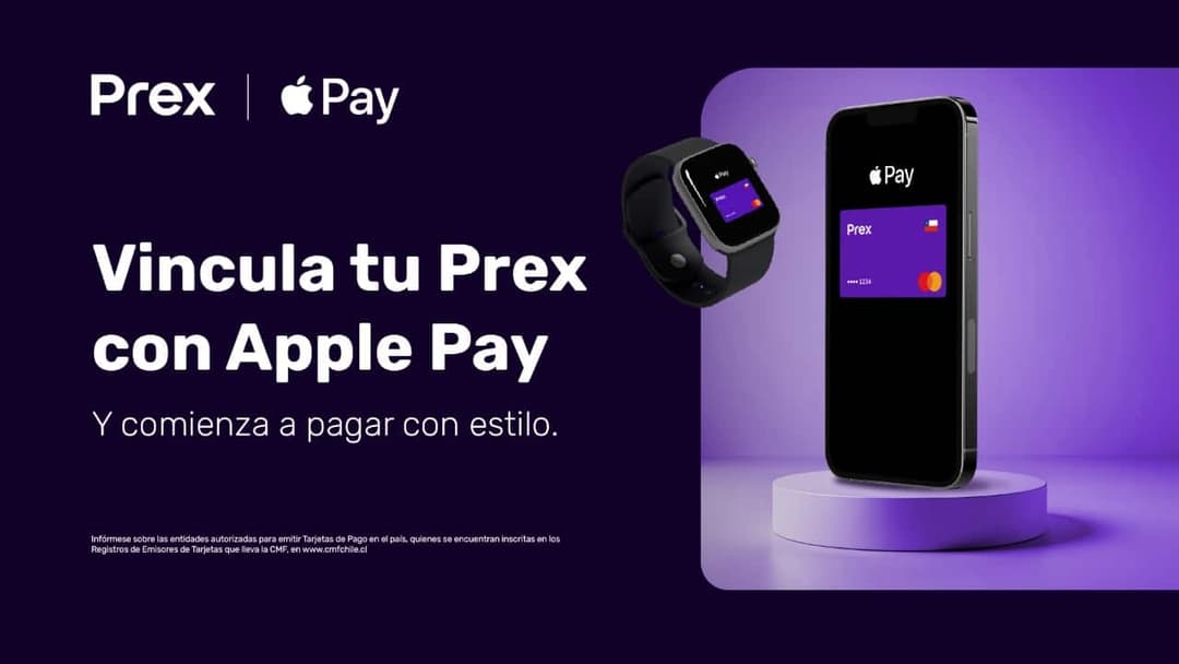 💳 Prex, la primera tarjeta prepago en Chile, se integra a Apple Pay